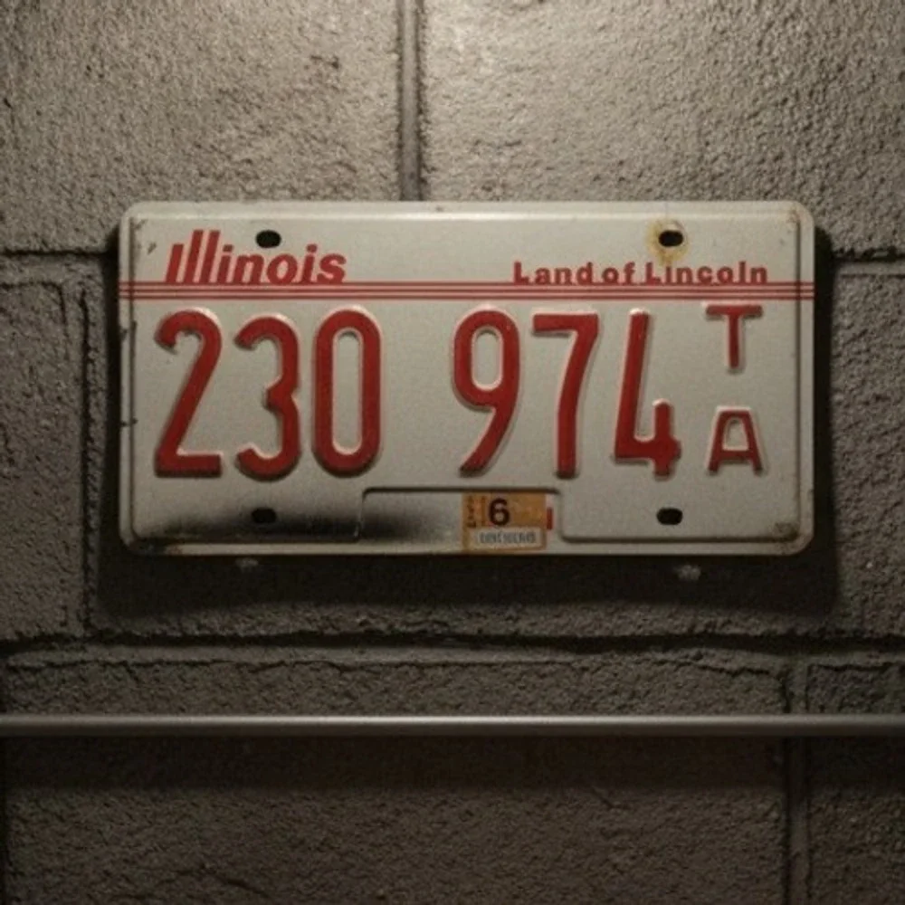 Illinois Vintage 1986 License Plate Land of Lincoln Red White 230 974 TA